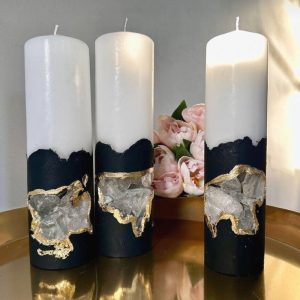 Black and white candles